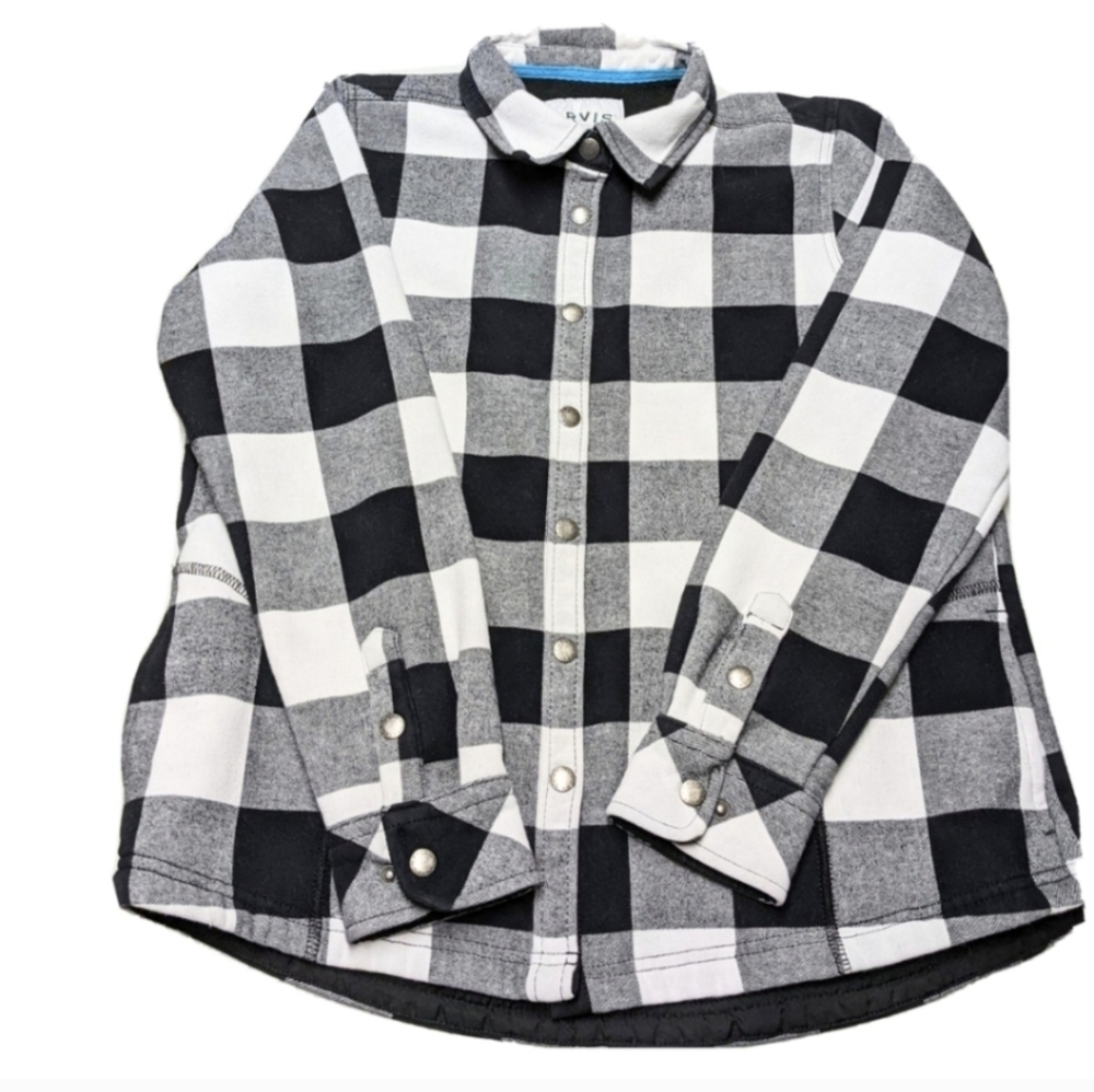 ORVIS Buffalo Plaid Flannel Shirt Jacket Shacket Womens L Snap EUC - Picture 4 of 8